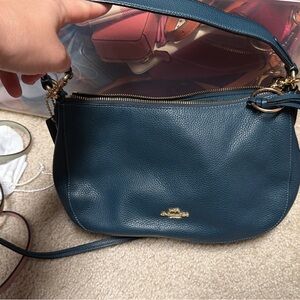 Coach Leather Shoulder Bag in Teal